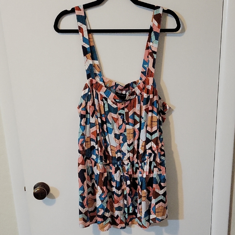 Lane Bryant Geometric Peplum Tank Top